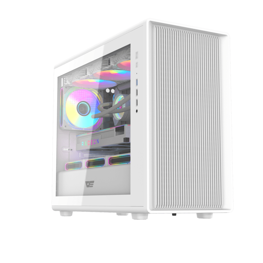 Thùng máy DARKFLASH DB460M M-ATX | sẵn 4fan, trắng - ảnh 2